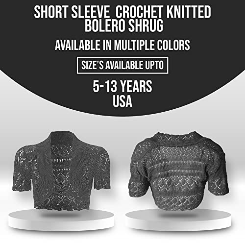 Gal Moda | Little Girl Short Sleeve Cardigan Shrugs in Knitted Pointelle | Cardigan Sweater Elegant Shrugs for Kids4