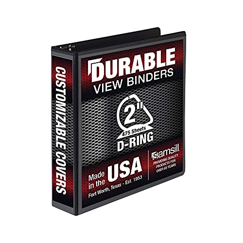 Samsill Durable 2 inch 3 Ring Binder, Made in USA, D Ring...