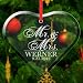 Personalized Glass Heart Ornament Mr Mrs Wedding First Christmas Ornament Engaged Anniversary Gift