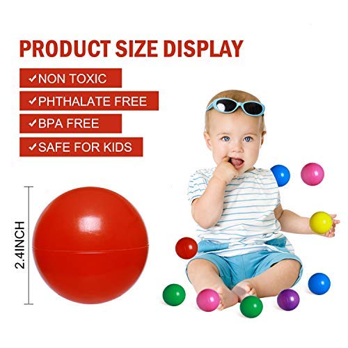 image for Gonioa Ball Pit Pack of 50 Balls Crush Proof Soft Plastic Ball for Kid