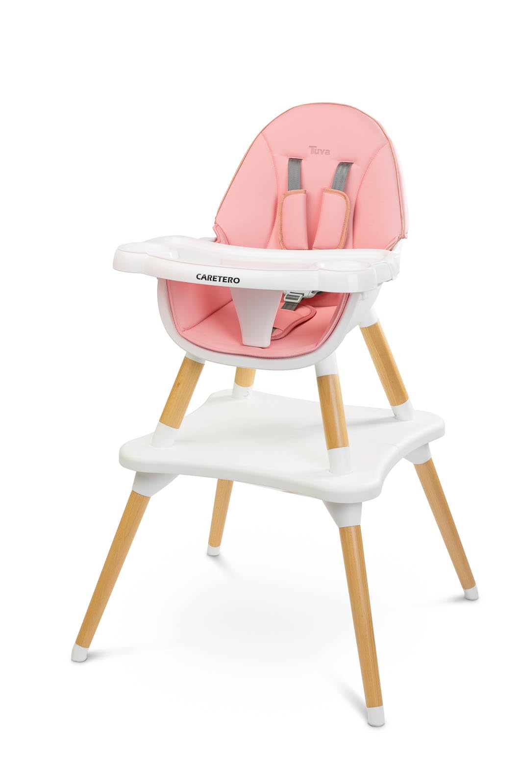 CARETERO - Krzesełko dla dziecka TUVA_p - Skandynawski design - Dziecięce siedzisko do jadalni od 6 miesięcy do 3 lat - Max. Obciążenie 15 kg - Zestaw 2w1 lub krzesełko i stolik - Rózowy