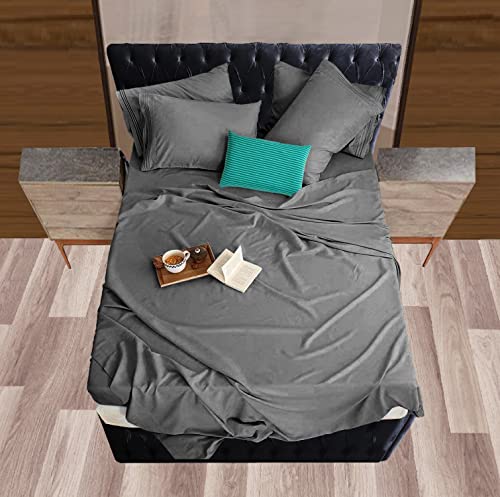 Image of Mocassi Hotel Luxury 1800 Thread Count Bedding Pillowcases Standard Size Set of 2 - Pillow Covers - Pillow Protector - Cooling Pillowcases (Set of 2 Standard /Queen Size, Gray)