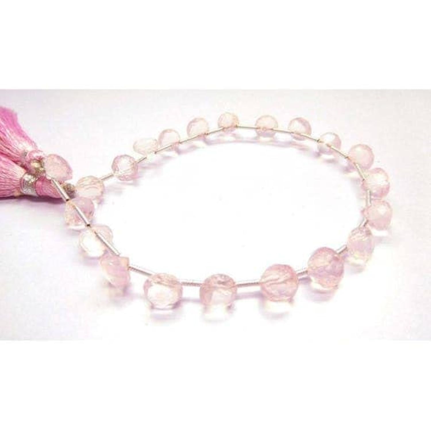 Quartz rose naturel oignon facetté 6-7 mm pour remplacer les perles en plastique ternes