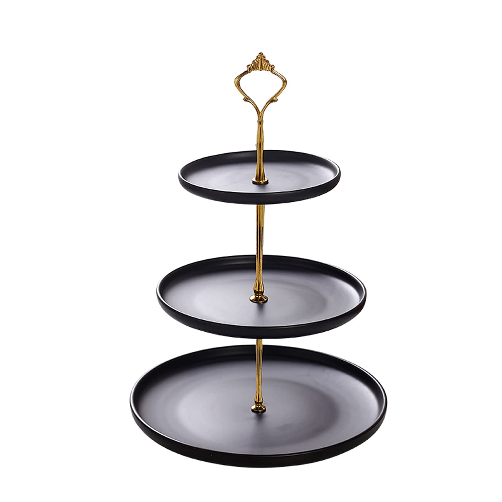 JOMRTS Fruit Basket 3 Tier Ceramic Cake Stand Wedding, Dessert Cupcake Stand for Tea Party Serving Platter Decorative Fruit Bowl (A)