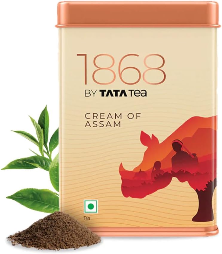 1868 by TATA Tea Cream of Assam, Pure Assam Chai, Bestselling CTC Tea, Rich, Malty, Aromatic, From House of TATA (30 Cups/100g)