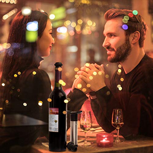 OWO Wine Saver with 4 Vacuum Stoppers, Wine Stopper, Reusable Bottle Sealer Keeps Wine Fresh (Wine saver + 4 stoppers)