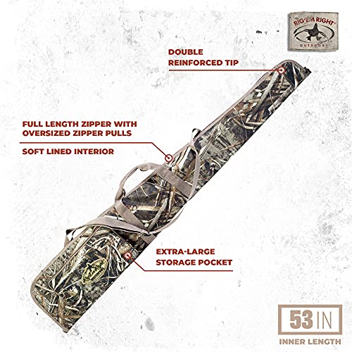 Rig'em Right Waterfowl Sure Shot Soft Shell Floating Gun Case For Bird Hunting With Oversized Zippers And Adjustable Shoulder Strap, Realtree Max 7 #TOP1