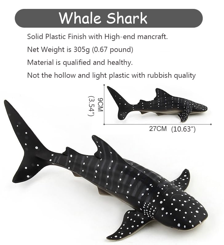 Image of SmilerSmile 10.6 inch Whale Shark Figurine Plastic Sea Creature Toy for Toddlers
