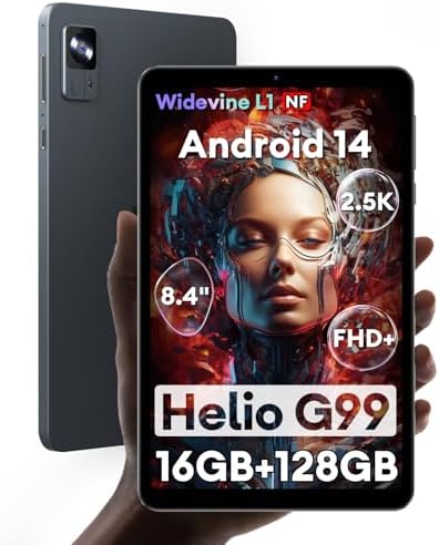 Headwolf FPad6 Android 14 Tablet 8 pollici, display 2560 x 1600, Helio G99 Octa-core, 16 GB + 128 GB (2 TB), 16MP/8 MP, batteria 6500 mAh, Widevine L1 Gaming Tablet, Face ID/4G SIM/5G WiFi/6 assi