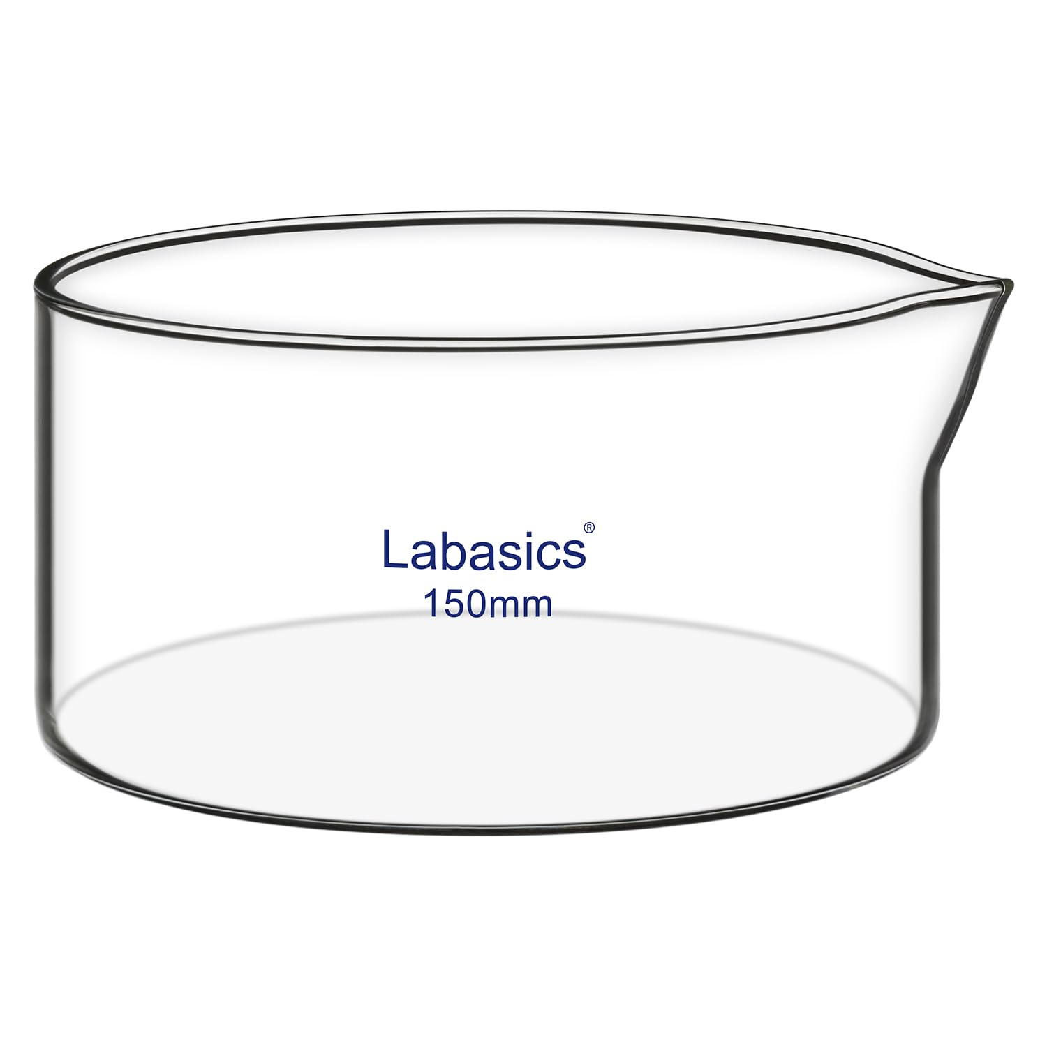 Labasics Piatto per Cristallizzazione con Becco e Bordo Rinforzato, Design a Parete Spessa Alta Borosilicato Vetro, Piatti per Cristallizzazione Riutilizzabili per Cristallizzazione ed Evaporazione