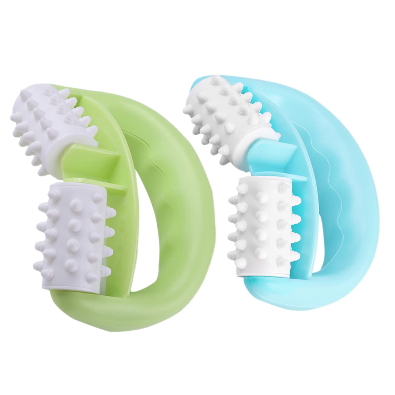 BESTYASH 2 Sätze Arm Und Beinmassage Roller Manuelle Muskelmassage Roller Für Beine Und Effektive Muskelentspannung Und Verbesserung Durchblutung Blau Grün 2 Stücke * 2