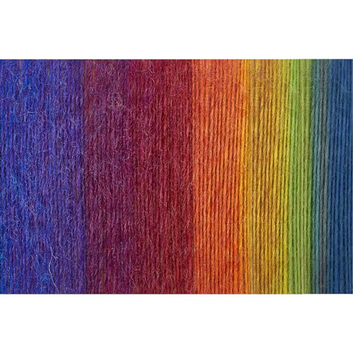 Image of NICEEC 3 Skeins Rainbow Soft Yarn 100% Wool Gradient Multi Color Yarn for Crocheting Knit Total Length 180mx3(196ydsx2,50gx3)-1#