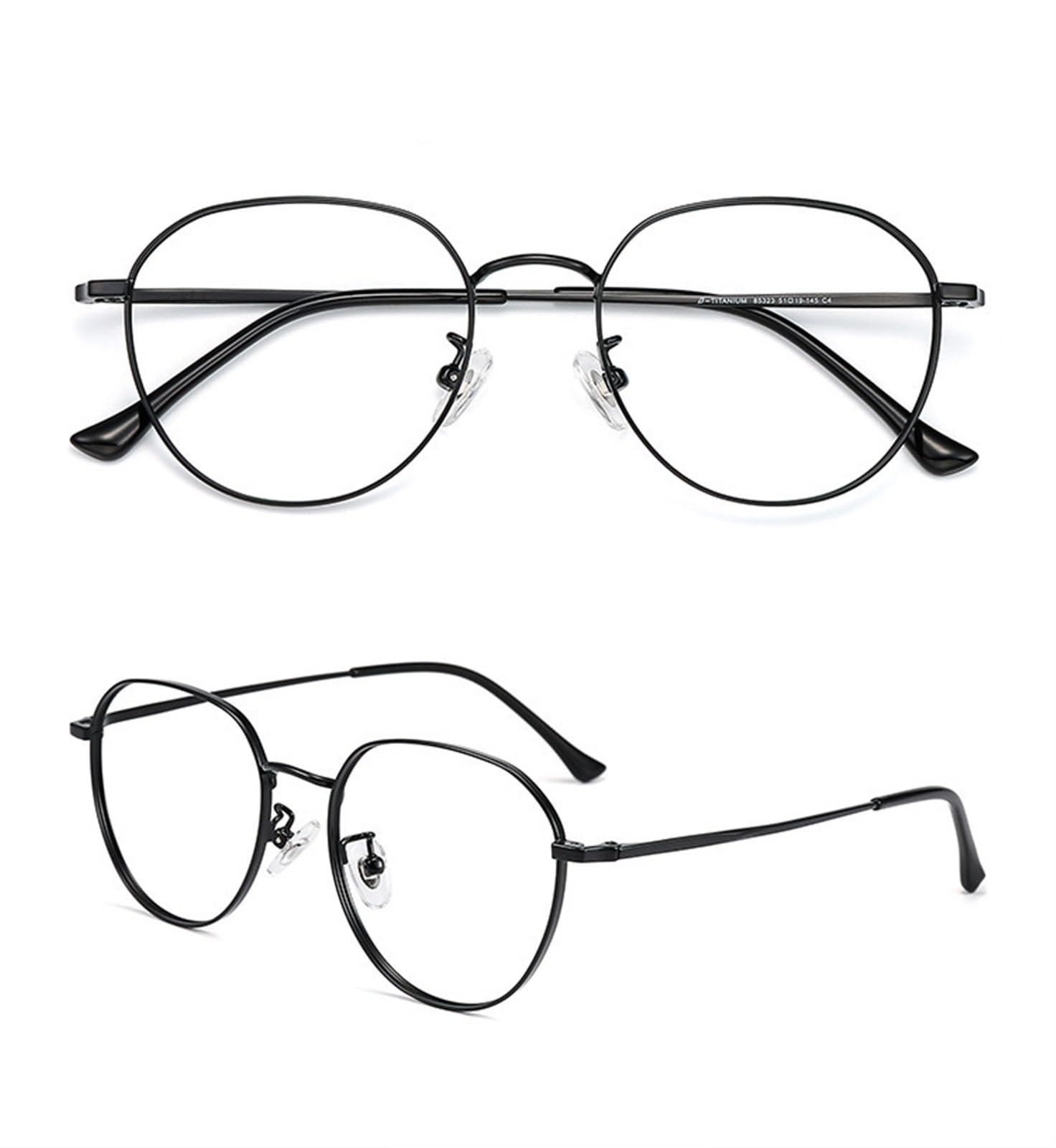 Montura óptica femenina Gafas ópticas ultraligeras de ala ancha y montura grande de titanio semifino for mujer