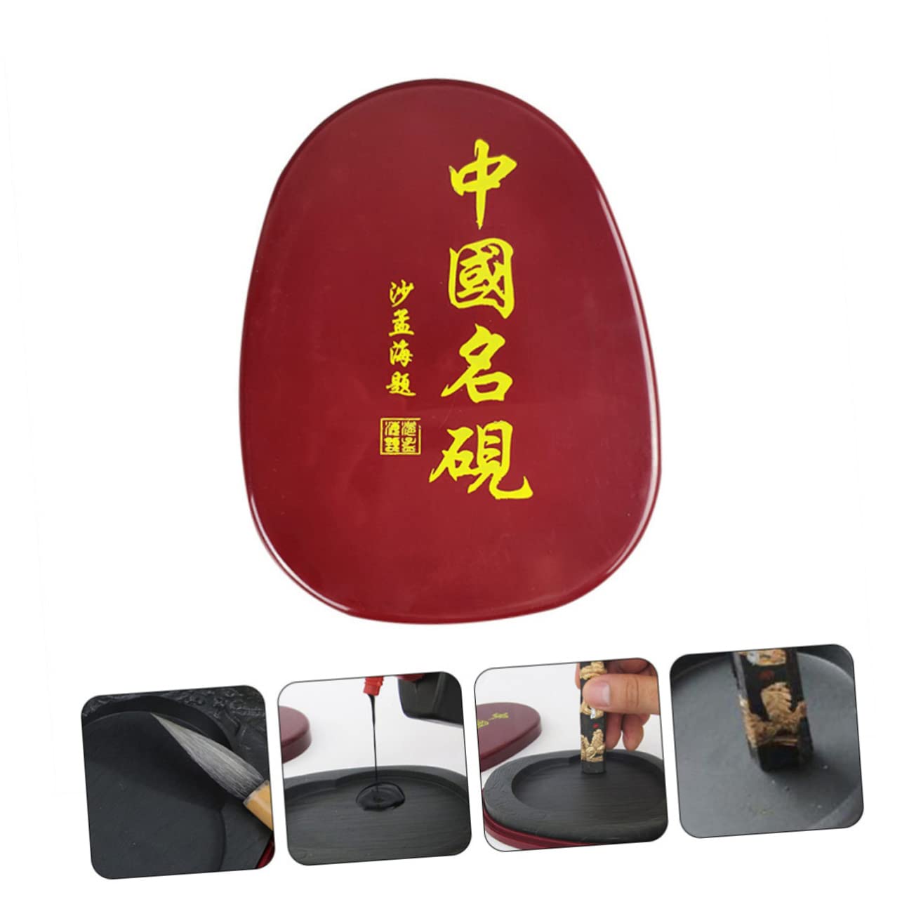 Suministros de Caligrafía y Suministro de Molienda de Tinta para Recipiente para Tinta de Pintura en Piedra Natural Tapa Adecuado para Caligrafía China Pintura Tradicional