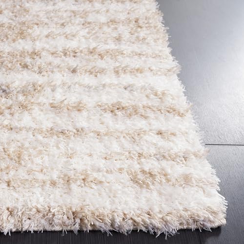 Safavieh Lindsay Collection Shaggy Rug for Living Room Dining Room Bedroom Short Pile Beige 3ft x 5ft, 91 x 152 cm (Rectangular) - Image 3