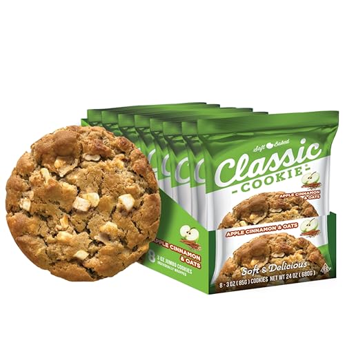 Classic Cookie, Soft Baked Cookie, Apple Cinnamon &amp; Oats Cookie 3oz, 8 Count Pack