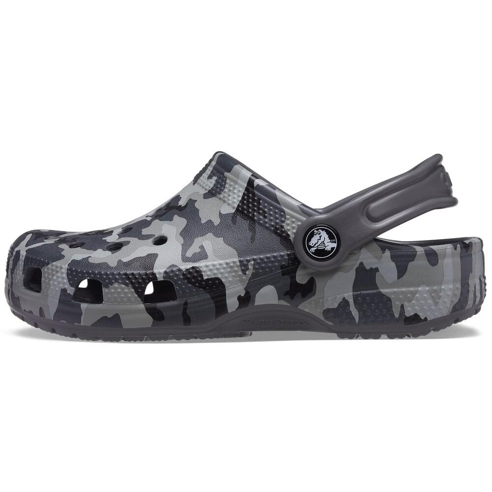 Crocs Kids Classic Camo Clog K Negro/Gris Croslite Zuecos Sandalias