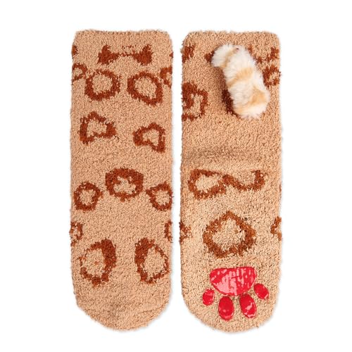 Image of Benefeet Sox Women Fuzzy Socks Funny Cat Gifts Cozy Soft Fluffy Winter Warm Sleeping Cute Animal Slipper Socks for Cat Lover