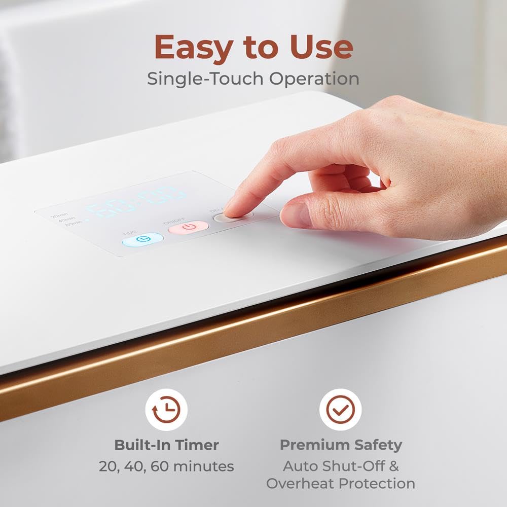 SereneLife Secchio scaldasalviette Elettrico da 20 l, Colore Oro Rosa, con Timer, Ideale per Asciugamani da Bagno e Accappatoi, Spa