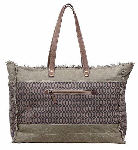 Myra Bag Honey Bee Upcycled Canvas Weekender Bag S-11982