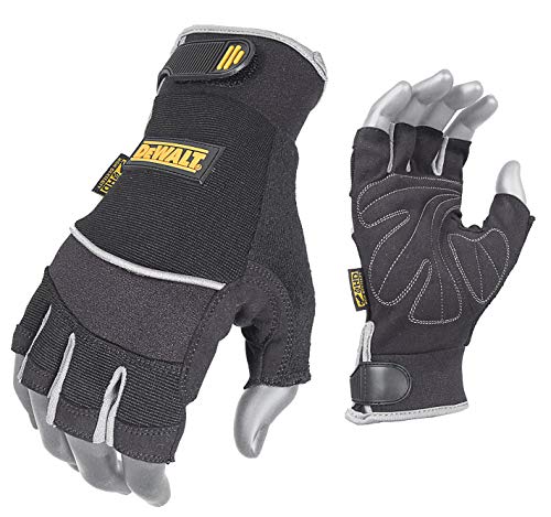 DeWalt DPG230L Technicians Fingerless Synthetic Leather Glove, Black, Large #1