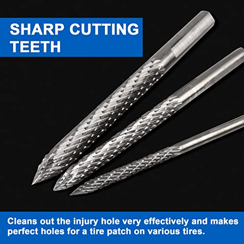 Tire Reamer Drill Bit,Tungsten Steel Tire Repair Burr Drill Bit, 3 Pack Wire Cutter Reamer Drill,Tire Repair Drill Insert Tool Automobile Car Tool (3 mm 4.5 mm 6 mm) - Image 5