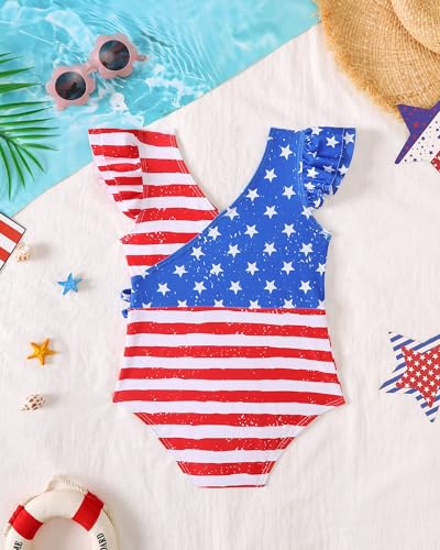 Image of Mioglrie Toddler Baby Swimsuit Girl Bathing Suit Girl 2T 3T 4T 5T 6T Girls One Piece Swimsuits Color Block Swimwear