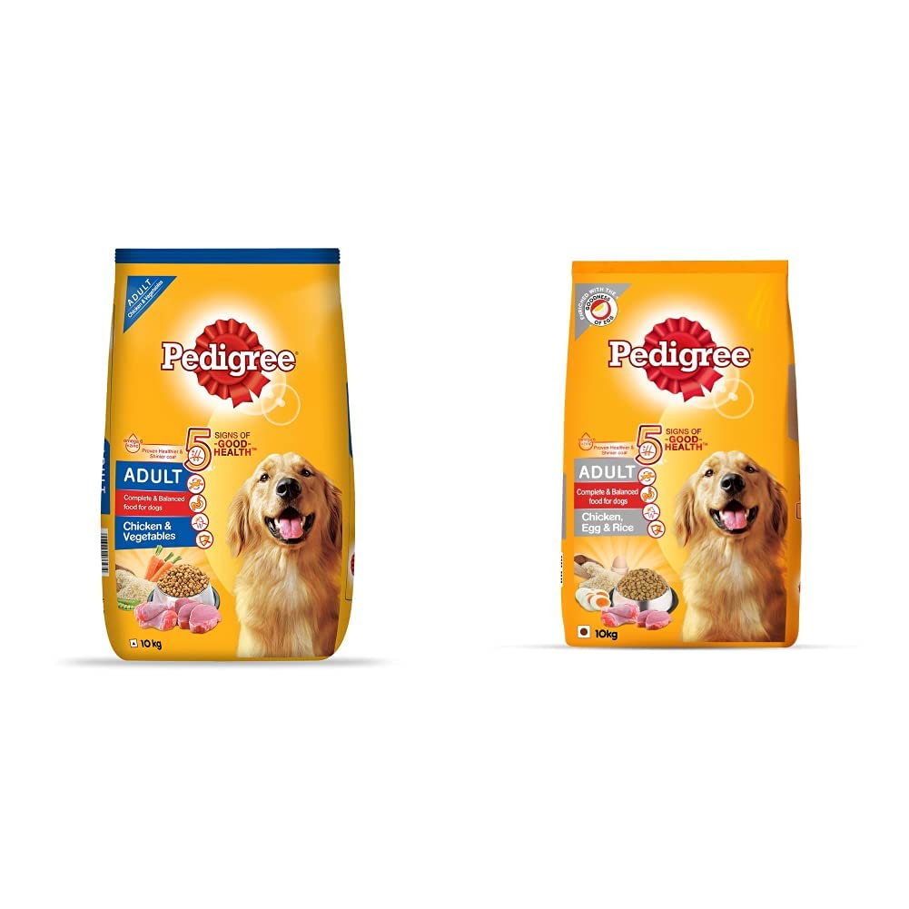Pedigree Adult Dry Dog Food, Chicken & Vegetables, 10kg Pack and Adult Dry Dog Food, (High Protein Variant) Chicken, Egg & Rice, 10kg Pack (B08GMTWWGH) Amazon Price History, Amazon Price Tracker