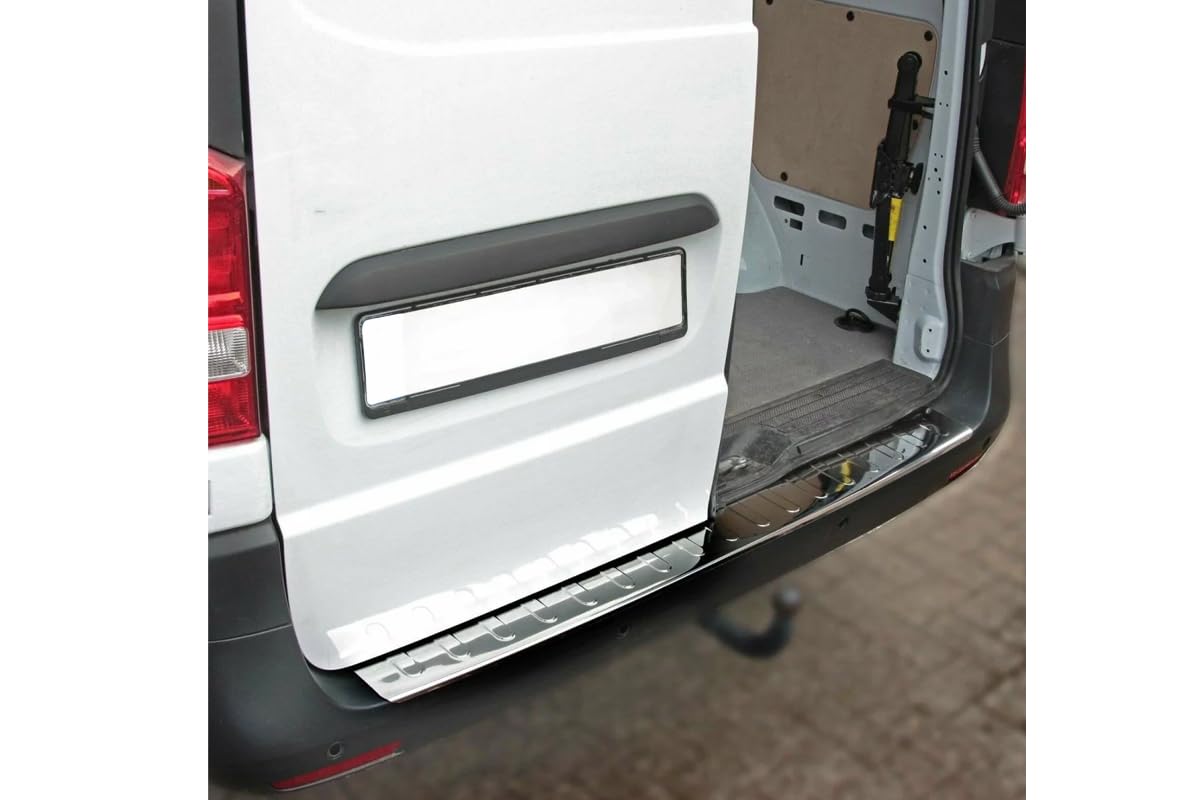 Protector Parachoques Trasero Compatible con Mercedes Vito Clase V | W447 | Desde 2014+ Acero Inoxidable Cromado Proteccion para Borde del Maletero De Carga
