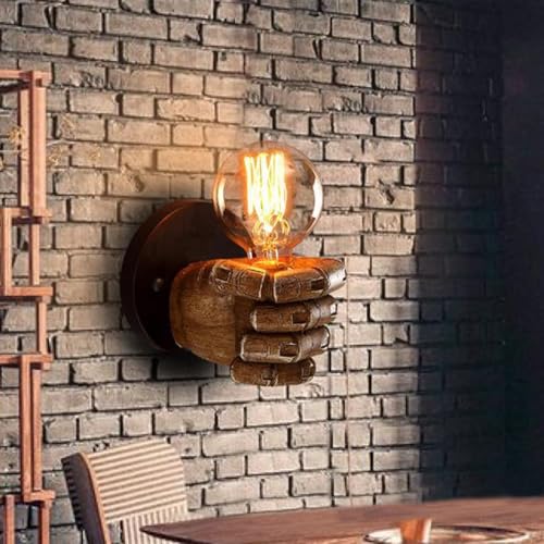 Image of Aomesinc Vintage Wall Sconce Industrial Hand Shaped Wall Light Fixture Edison Lamp Fixture Indoor for Bedroom Kitchen Restaurant Farmhouse(Left)