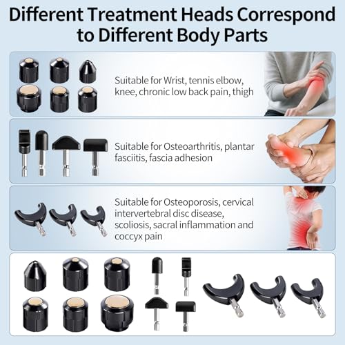 Máquina de terapia de ondas de choque actualización para alivio del dolor, dispositivo no invasivo de terapia de ondas de choque con múltiples cabezales para relajación muscular profunda, molestias en espalda y codo miniatura 2
