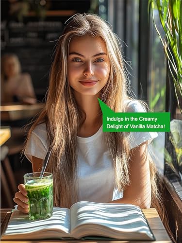 Image of TeeLux Vanilla Matcha Green Tea Powder, First Harvest Premium Matcha + Delicate Vanilla Powder, Flavorful & Aromatic, Hot or Iced Tea, 3.5oz