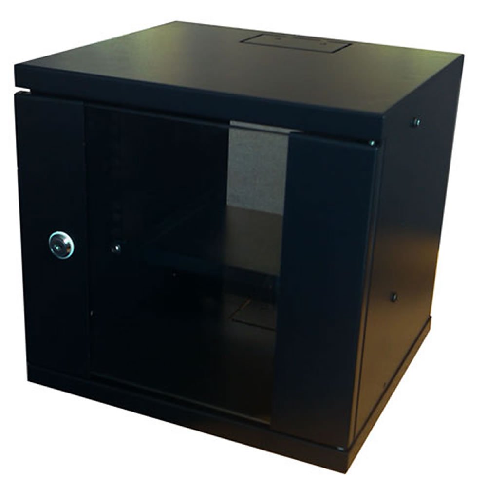 kenableWall Mounted Data Cabinet 10 inch SOHO Networking Small 4U 300mm Black [10 inch Wide Wall Cabinet]