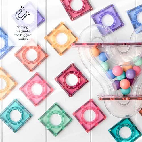 Connetix Magnetic Tiles Pastel Ball Run Pack, 106 Pieces — view 2
