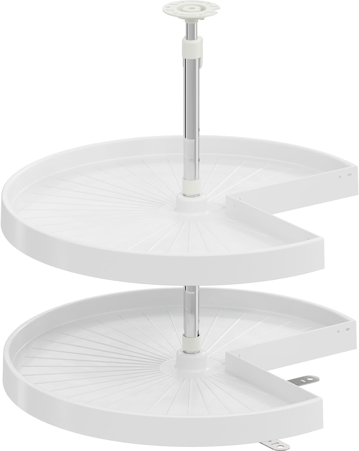 Vath-Sagel Polymer Pie-Cut 2-Shelf Lazy Susan Set for Kitchen Corner Cabinets for Door Attachment, Made in Germany (28 INCH for 36