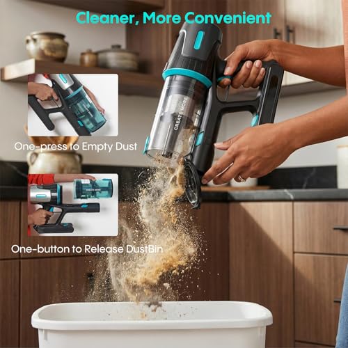 Image of Bagotte Cordless Vacuum Cleaner,65KPa 65Mins Stick Vacuum with Self-Standing,Anti-Tangle Touch Screen LED Display, Detachable Battery Pack, Rechargeable Vacuum Cleaners for Home /Carpet /Pet Hair