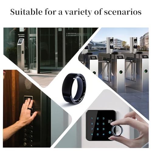 Image of RFID Rewritable Ring RFID Dual Frequency Ring Black US#7 | RFID Ring, 13.56MHz CUID&125KHz T5577 Access Key Cards in One Ring, Ceramic Smart Finger Ring Wear for Men or Women
