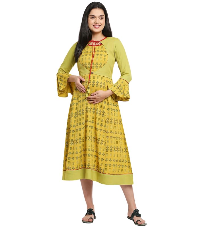 Feeding Kurtis for Women Cotton | Trendy Maternity Anarkali Kurta with Dual Nursing Zippers in Viscose Rayon for Pre & Post Pregnancy-image-10