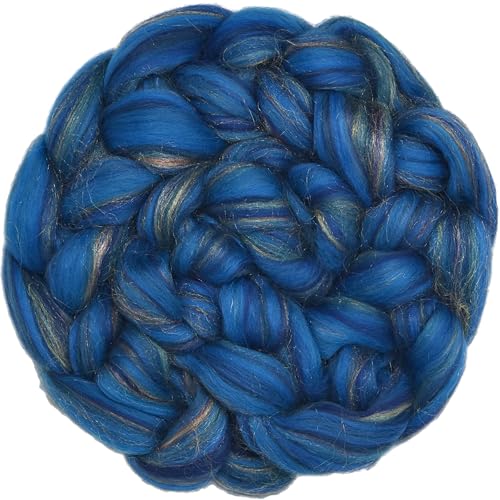 Image of Combed Top Roving. Limited Edition Fiber for Spinning, Needle Felting, Wet Felting, Weaving and Crafting. Fancy, Colorful, Exotic Designer Blend, Phasian