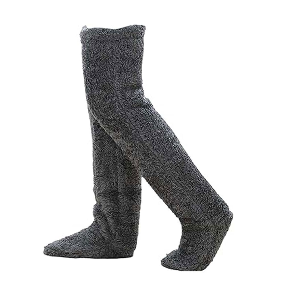 SnugglePaws Sock Slippers | Snuggle Paws Sock Slippers, Cute Warm Socking Leg Cover Knee Socks Leg warmers Slipper Socks, High Fuzzy Long Socks Plush Slipper, Winter Home Sleeping Socks