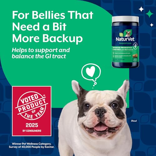 Image of NaturVet Advanced Probiotics & Enzymes Dog Supplement - 240 Soft Chews