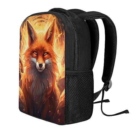Backpack Kids Boys Girls Bookbag Creative Fox Print Back to School Backpacks Daypack Book Bags,Sun Fire Fox2