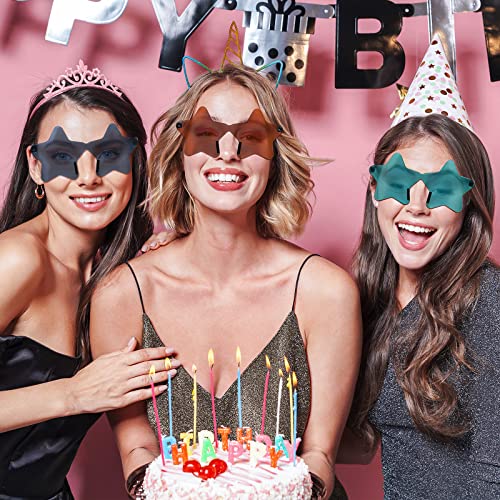 Fabbay 100 Pairs Star Shaped Rimless Sunglasses Transparent Star Glasses Candy Color Star Pentagram Glasses4