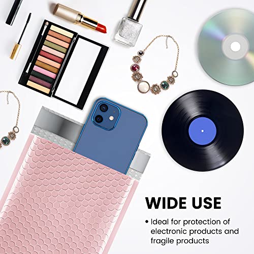 Image of Fuxury 300 Pack Sakura Pink Bubble Mailers 6x10 Bubble Shipping Envelopes | #0 Thick Small Bubble Padded Mailer Strong Adhesion Padded Envelopes for Mailing Jewelry,Makeup
