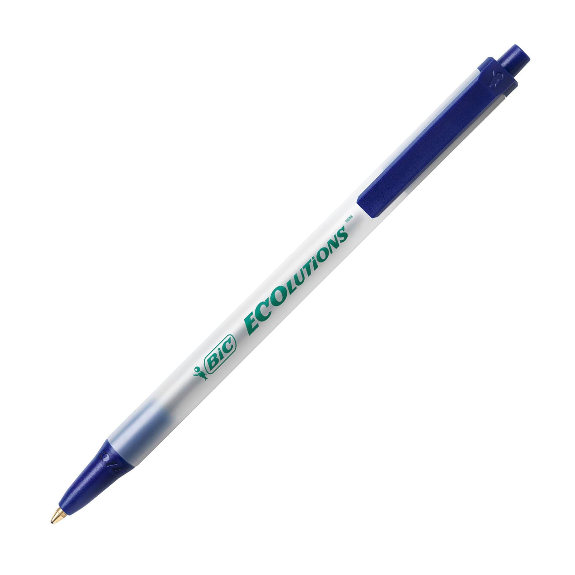 BIC Clic Stic ECOlutions - Stylos-Bille Rétractables à Pointe Moyenne (1,0 mm) Certifié NF Environnement - Bleu, Boîte de 50