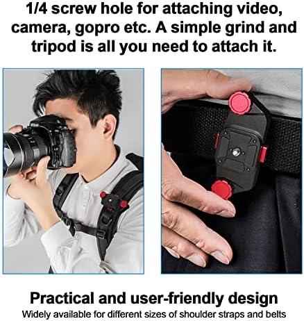 Easy Hood Camera Belt Clip Waist Camera Waist Buckle Quick Release 1/4 Thread Plate Camera Mount Adapter Camera Strap Metal Camera Holder Compatible with Sony/Canon/Nikon DSLR Camera