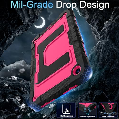 Image of for Samsung Galaxy Tab A11+ /A9+ Case 11 Inch Galaxy Tab A11 Plus Cases,Rugged Heavy Duty Shockproof Protective Cover Samsung A9 Plus Tablet Cases,Black Pink