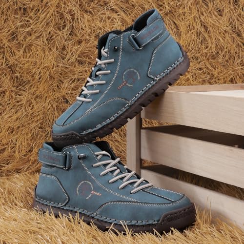 Men's Handmade Suede High Boots Shoes for Waterproof Hiking Camping Slip-On Driving Walking Deck Loafers High Top Chukka Boots Mens4