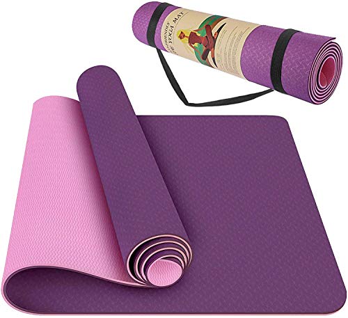 StillCool TPE Yoga Mat Non Slip Fitness Exercise Mat High Density Padding to Avoid Sore Knees, Perfect for Yoga, Pilates and Fitness, Anti - Tear, Sweat - Proof, 1/4 Inch Thick