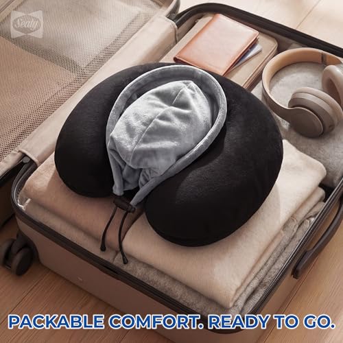 Almohada de viaje con espuma viscoelástica y capucha miniatura 5